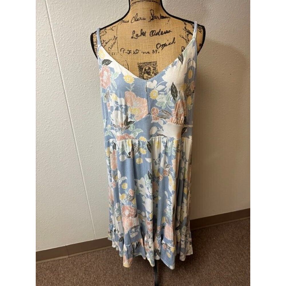 torrid Light Blue Floral Spaghetti Strap Mini Dress